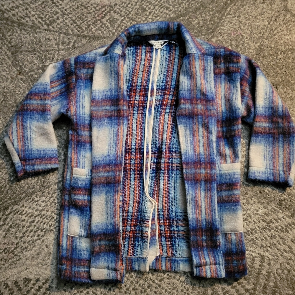 Brushed Checked Single-Breasted Blazer Jacket Siz… - image 3